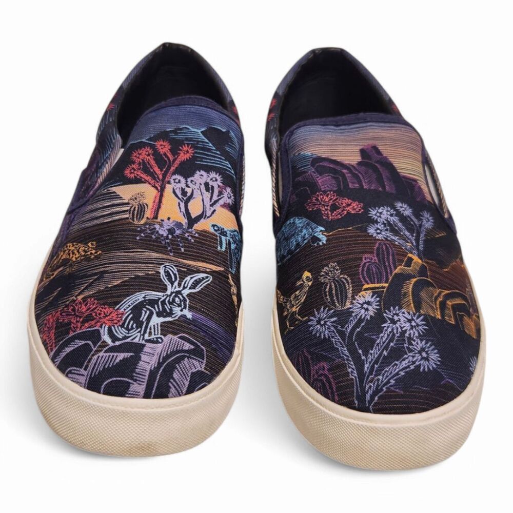 Inkkas Mohave Slip On, Men's Size 10, Women's 12, Black colorful Desert scene